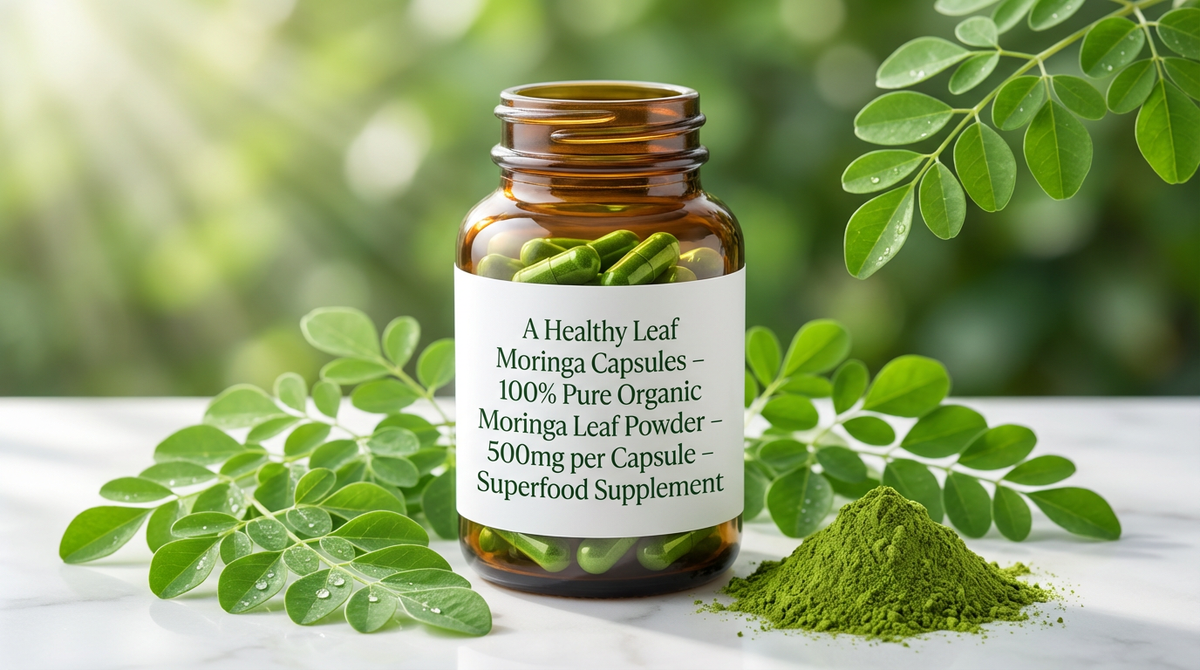 A healthy leaf moringa capsules