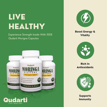 Qudarti Moringa Capsules - Family Pack (6 X Bottles)